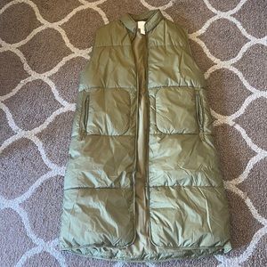 H&M Long Army Green Vest